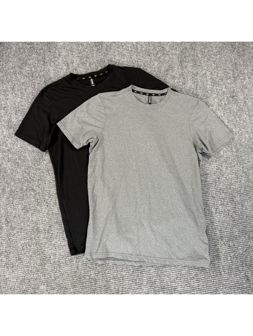 2x Legend Inspire Mens XL Black & Charcoal Gray Short Sleeve Activewear T-Shirts